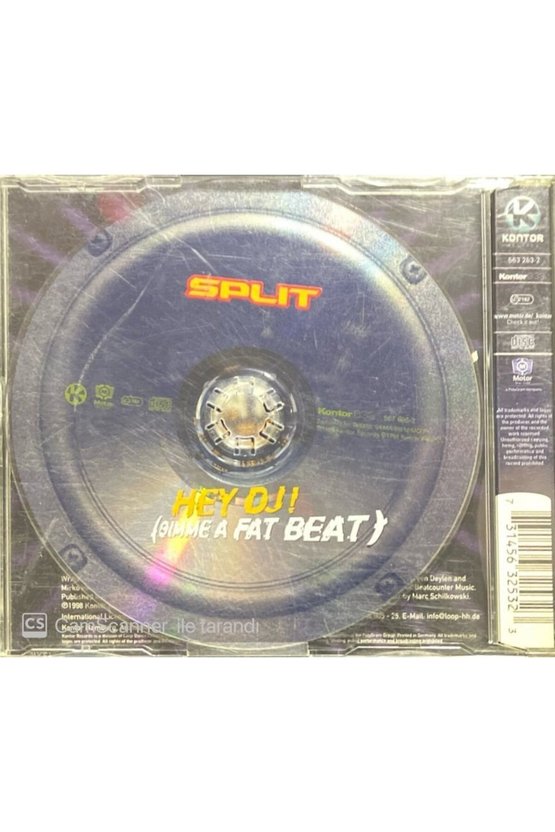 (PLAK DEĞİLDİR CD DİR) Split Hey Dj! Gimme A Feat Beat Maxi Single Cd