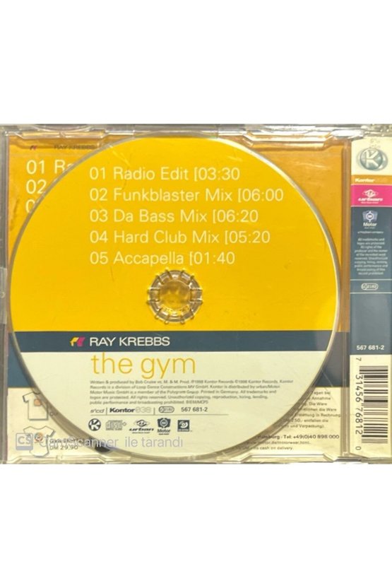 (PLAK DEĞİLDİR CD DİR) Ray Krebbs The Gym Maxi Single Cd