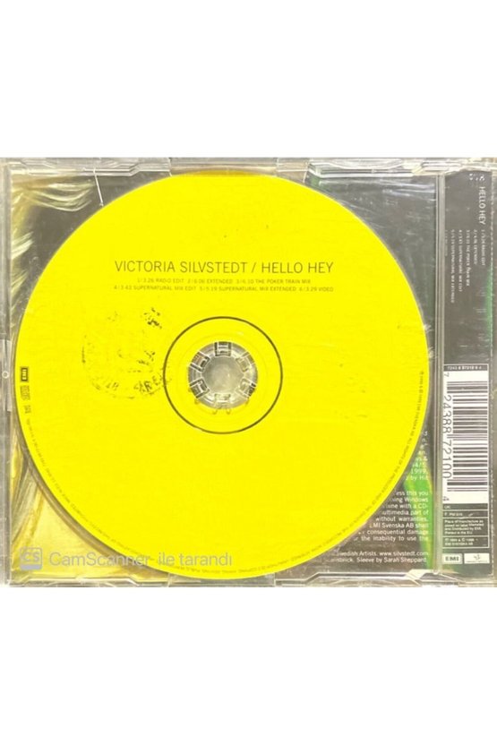 (PLAK DEĞİLDİR CD DİR) Victoria Sylvstedt Hello Hey Maxi Single Cd