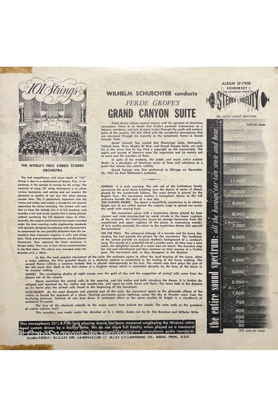 Wilhelm Schuechter 101 Strings Ferde Grofes Grand Canyon Suite LP Plak