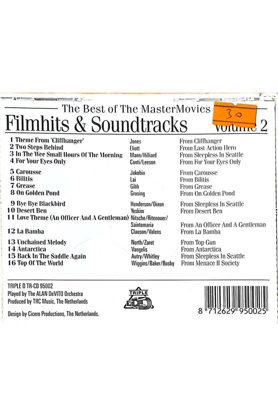 (PLAK DEĞİLDİR CD DİR) The Best Of The Master Movies Filmhits & Soundtracks Volume 2 Cd