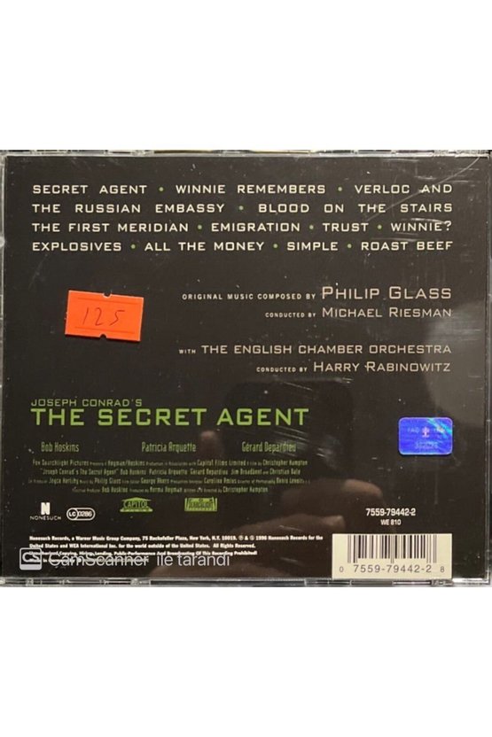 (PLAK DEĞİLDİR CD DİR) Philip Glass The Secret Agent Soundtrack Cd
