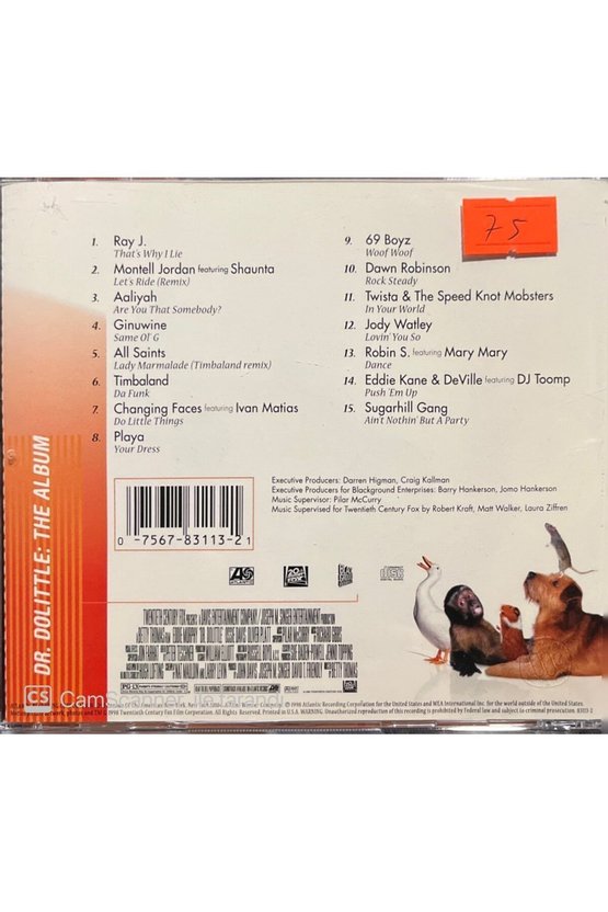(PLAK DEĞİLDİR CD DİR) Dr. Dolittle Soundtrack Cd