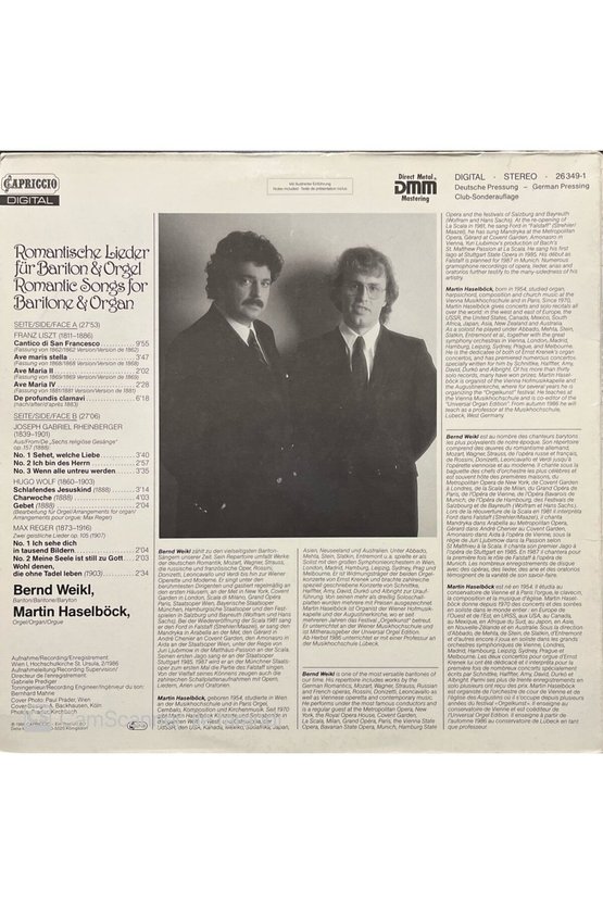 Berng Weikl Martin Haselböck LP Plak