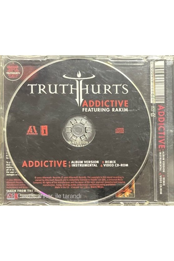 (PLAK DEĞİLDİR CD DİR) Truth Hurts Addictive Feat Rakım Maxi Single Cd