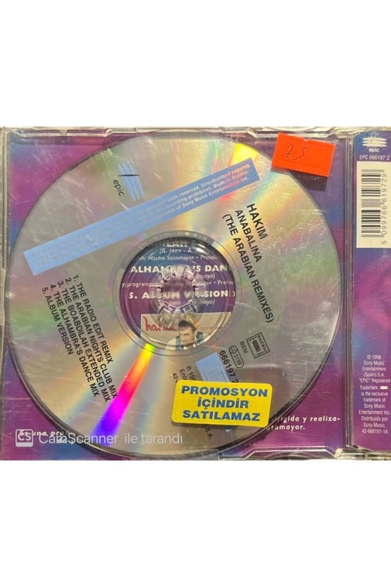 (PLAK DEĞİLDİR CD DİR) Hakim Anabalina The Arabian Remixes Maxi Single Cd
