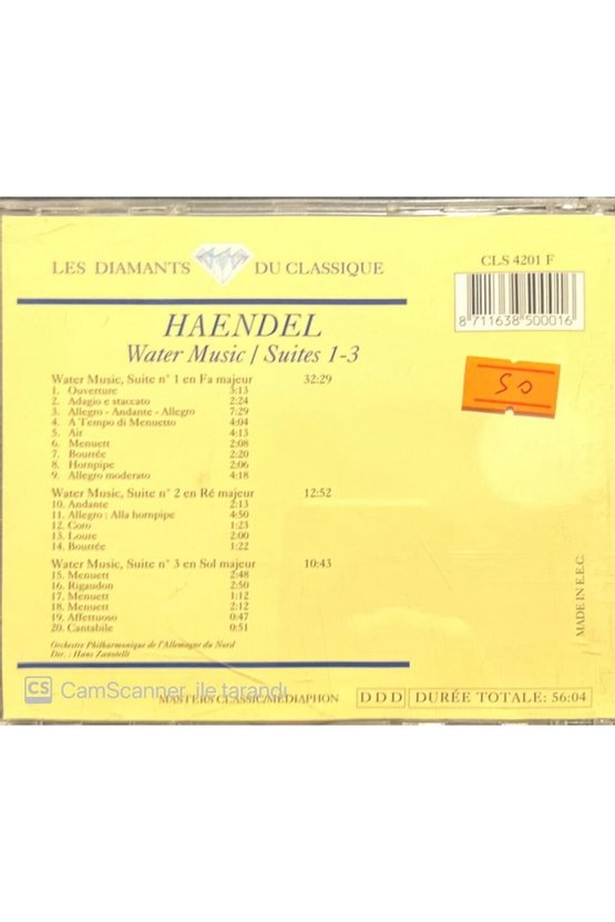 (PLAK DEĞİLDİR CD DİR) Haendel Water Music Cd