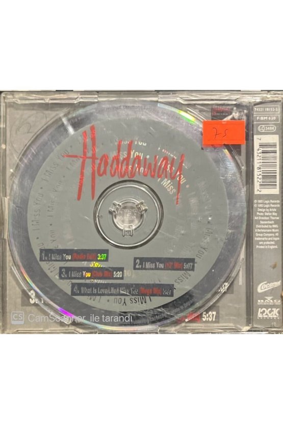 (PLAK DEĞİLDİR CD DİR) Haddaway I Miss You Maxi Single Cd