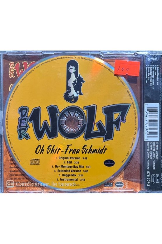 (PLAK DEĞİLDİR CD DİR) Der Wolf Oh Shit Frau Schmidt Maxi Single Cd