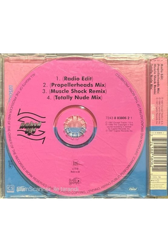 (PLAK DEĞİLDİR CD DİR) Luscious Jackson Naked Eye Maxi Single Cd