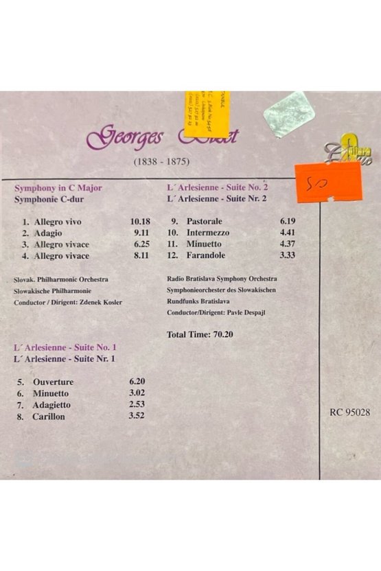 (PLAK DEĞİLDİR CD DİR) Georges Bizet Symphony In C Major Cd