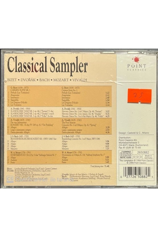 (PLAK DEĞİLDİR CD DİR) Classical Sampler Cd