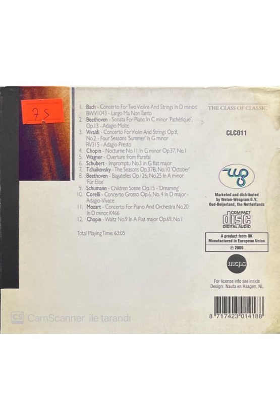 (PLAK DEĞİLDİR CD DİR) Relax With The Classics 1 Cd