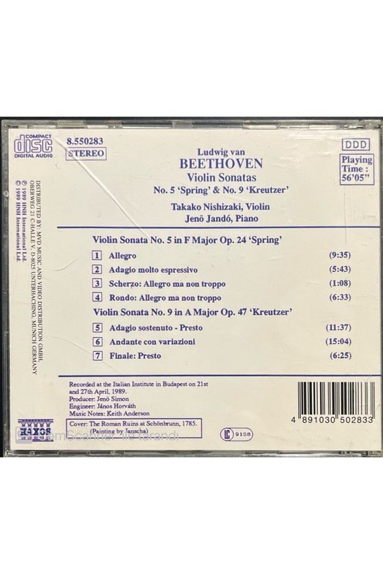(PLAK DEĞİLDİR CD DİR) Beethoven Violin Sonatas Classic Cd