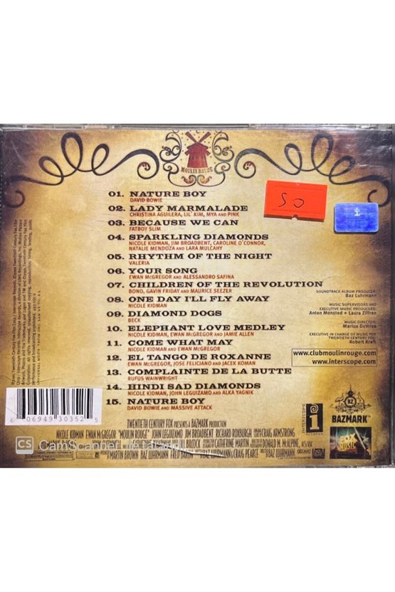 (PLAK DEĞİLDİR CD DİR) Moulin Rouge! Soundtrack Cd