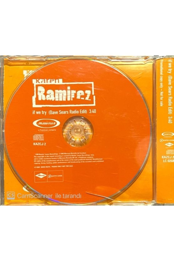 (PLAK DEĞİLDİR CD DİR) Karen Ramirez If We Try Maxi Single Cd