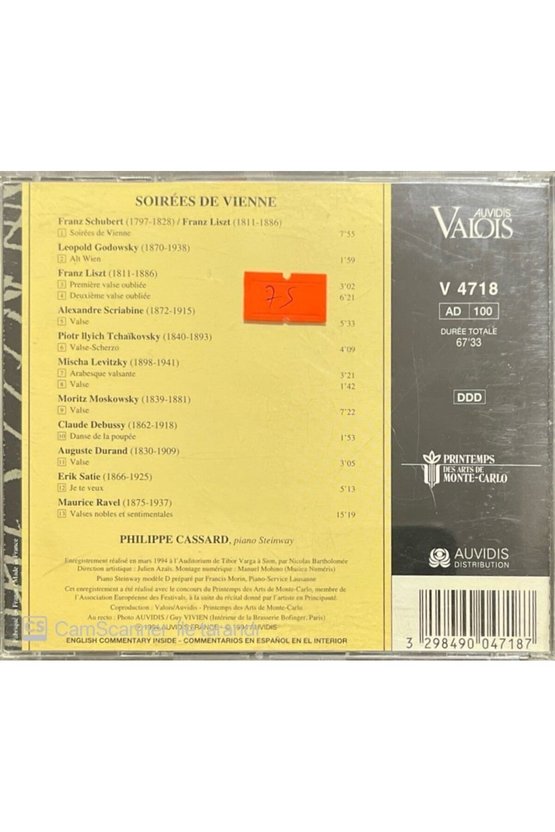 (PLAK DEĞİLDİR CD DİR) Philippe Cassard Soirees De Vienne Cd