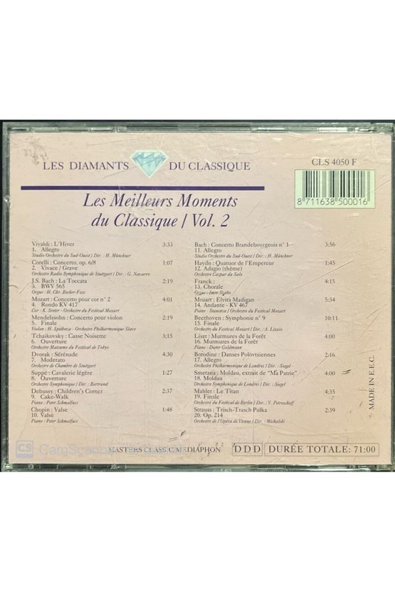 (PLAK DEĞİLDİR CD DİR) Les Meilleurs Moments Du Classique Vol. 2 Classic Cd