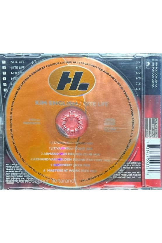 (PLAK DEĞİLDİR CD DİR) Kim English Nite Life Maxi Single Cd
