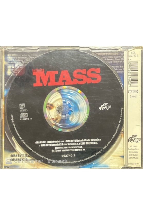 (PLAK DEĞİLDİR CD DİR) Infinite Mass Mah Boyz Maxi Single Cd