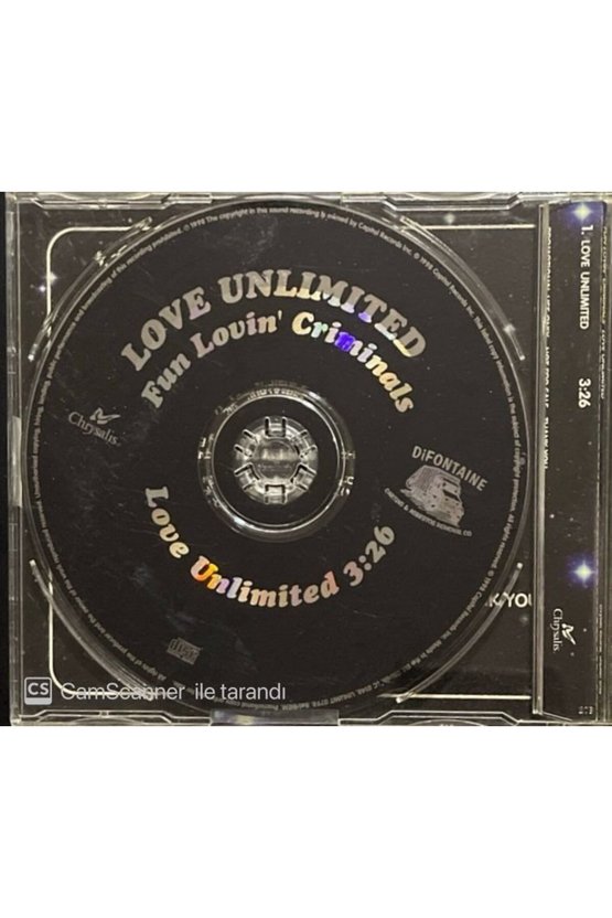(PLAK DEĞİLDİR CD DİR) Fun Lovin Criminals Love Unlimited Maxi Single Cd