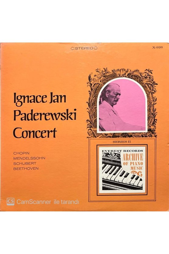 Ignace Jan Paderewski Concert LP Plak