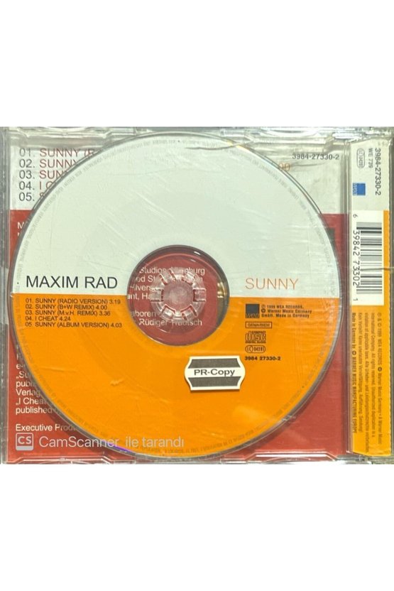 (PLAK DEĞİLDİR CD DİR) Maxim Rad Sunny Maxi Single Cd