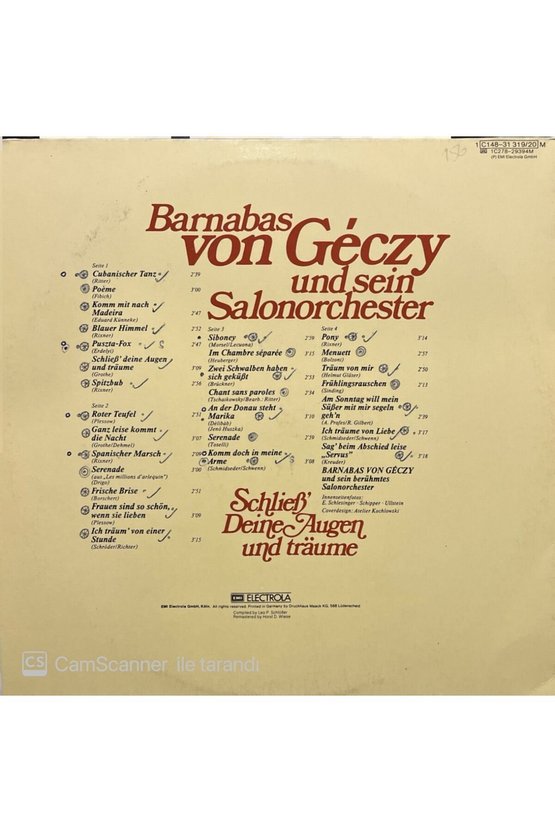 Barnabas Von Geczy Double LP Plak