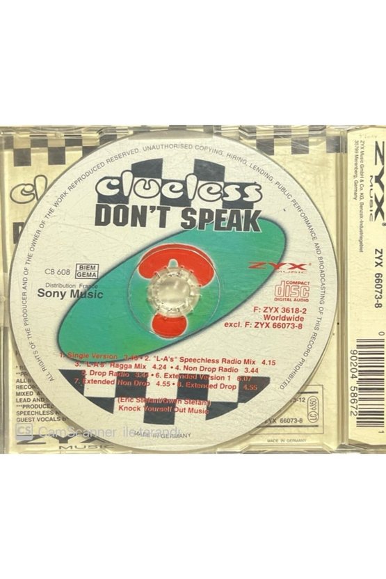 (PLAK DEĞİLDİR CD DİR) Clueless Dont Speak Club Version Maxi Single Cd