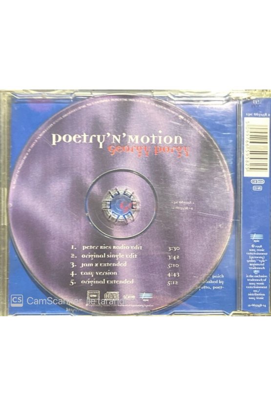 (PLAK DEĞİLDİR CD DİR) Georgy Porgy Poetry n Motion Maxi Single Cd