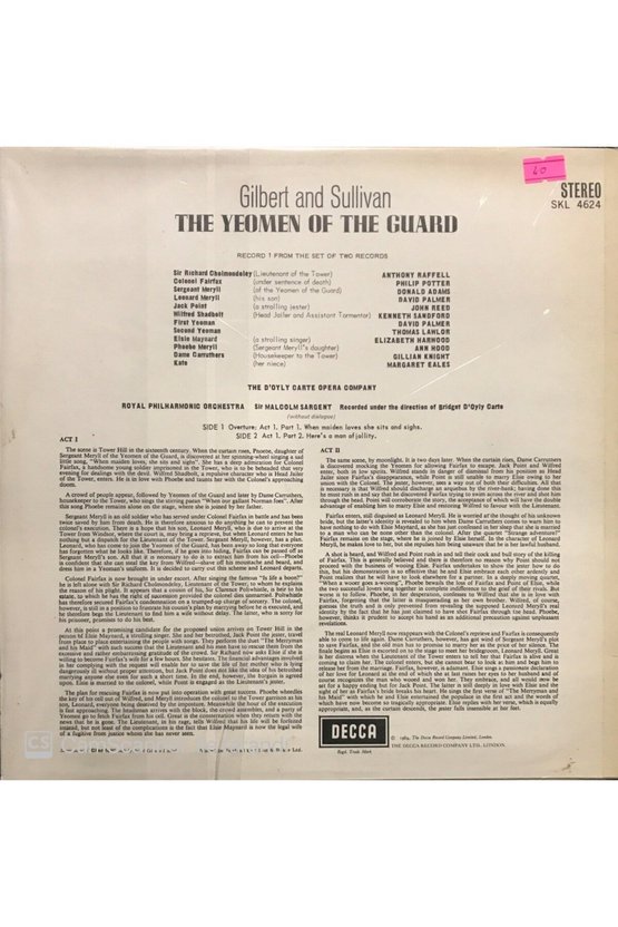 The Yeomen Of The Guard 2 Plaklık Set LP Klasik Plak
