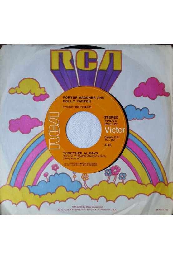 Porter Wagoner And Dolly Parton Together Always 45lik Plak