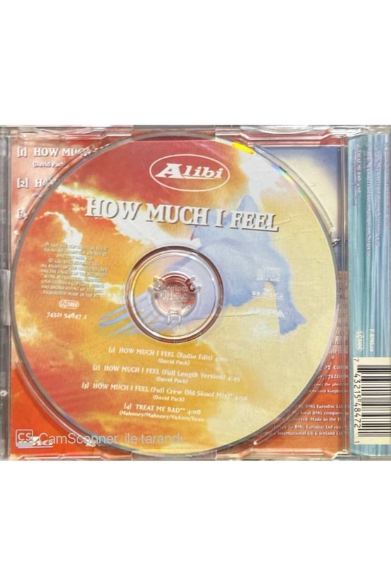 (PLAK DEĞİLDİR CD DİR) Alibi How Much I Feel Maxi Single Cd