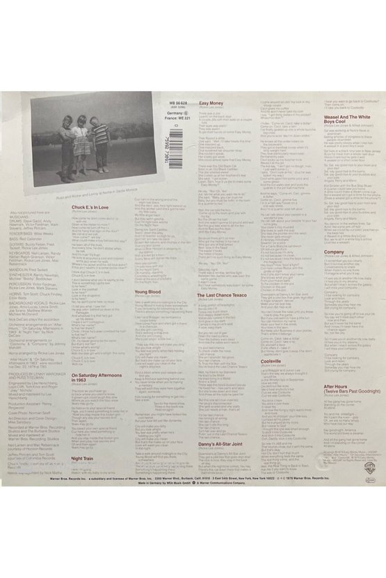 Rickie Lee Jones LP Plak