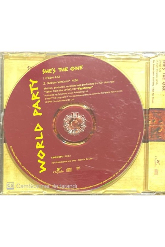 (PLAK DEĞİLDİR CD DİR) World Party Shes The One Maxi Single Cd