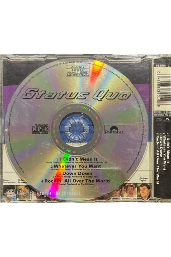 (PLAK DEĞİLDİR CD DİR) Status Quo I Didnt Mean It Maxi Single Cd