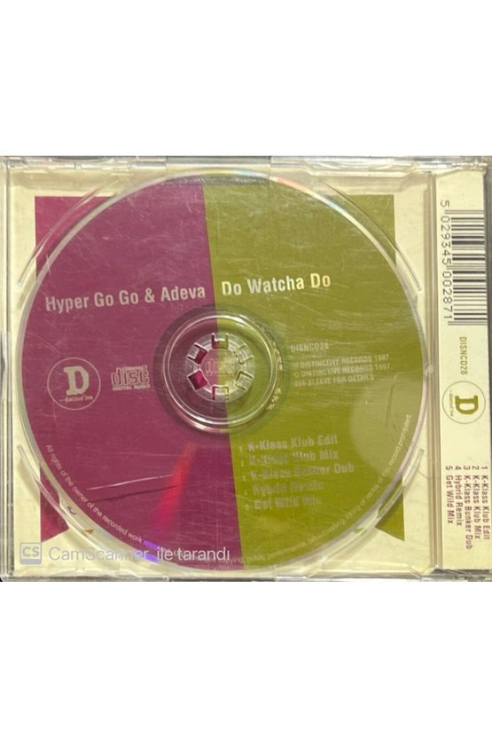 (PLAK DEĞİLDİR CD DİR) Hyper Go Go & Adeva Do Watcha Do Maxi Single Cd