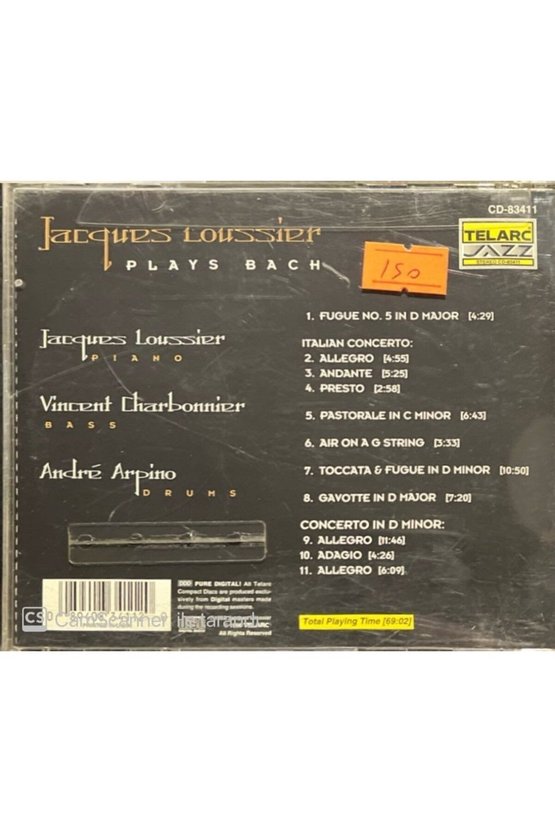 (PLAK DEĞİLDİR CD DİR) Jacques Loussier Play Bach Cd