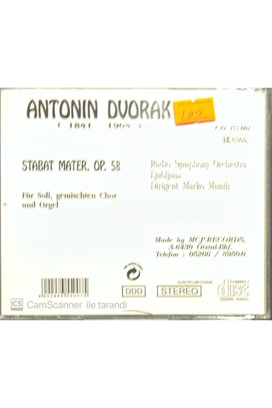 (PLAK DEĞİLDİR CD DİR) Dvorak Stabat Mater Op. 58 Cd