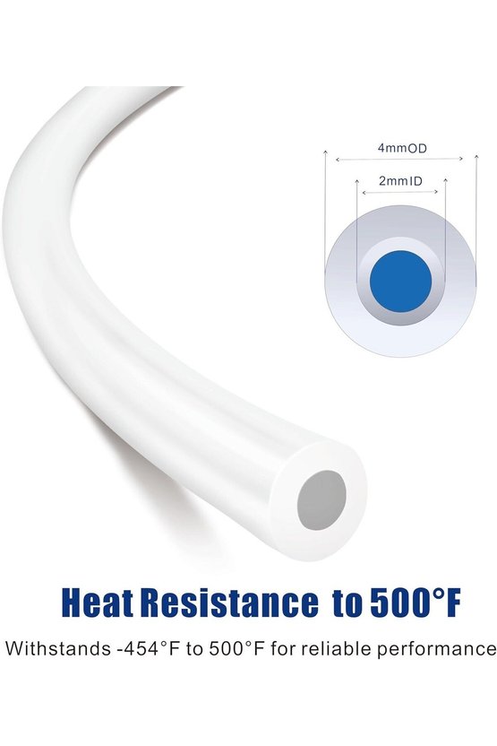 3DSWAY PTFE Bowden Boru 1.75mm Filament ID2mm OD4mm Beyaz 1 Metre 3D Yazıcı Ekstruder Teflon Kılavuz