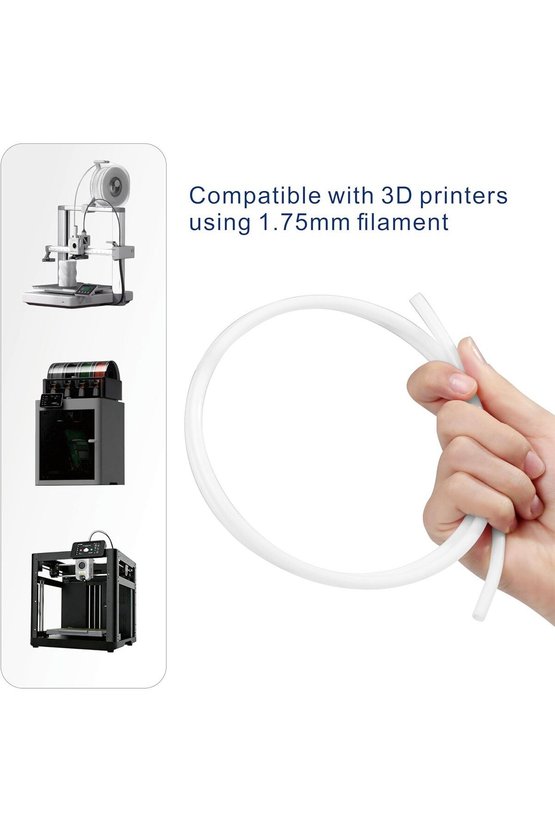 3DSWAY PTFE Bowden Boru 1.75mm Filament ID2mm OD4mm Beyaz 1 Metre 3D Yazıcı Ekstruder Teflon Kılavuz