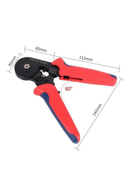HSC8 6-6A Altıgen Yüksük Sıkma Pensesi 0.25-6mm² Cırcırlı Pense Kendinden Ayarlı Kablo Ucu Krimp Sı