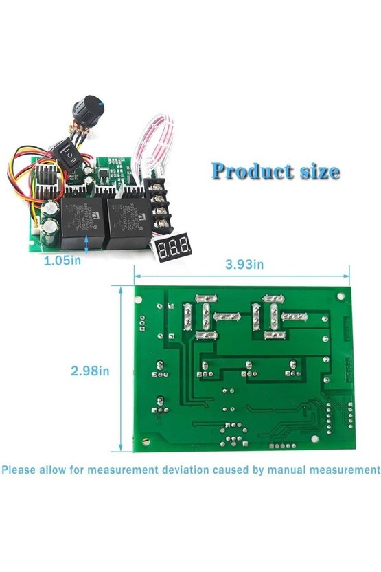 60A DC Motor PWM Hız Kontrol Kartı 10V-55V Dijital Ekranlı Sürücü İleri Geri Yön Şalterli Kademesiz