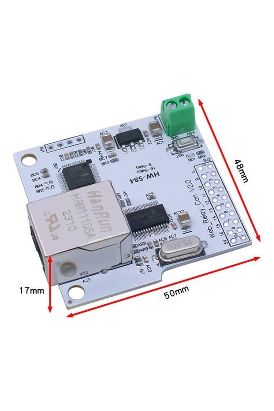 HW-584 16 Kanal Ethernet Web Röle Kontrol Kartı 5V RJ45 Ağ Modülü