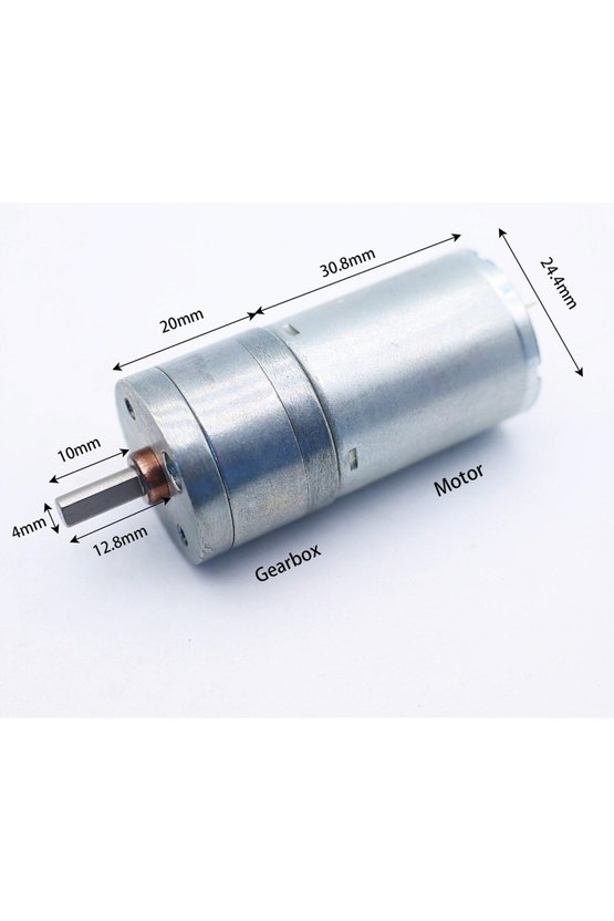 JGA25-370 12V 12 RPM Redüktörlü DC Motor 25mm Metal Dişli D Şaft 4mm Mil Yüksek Torklu Düşük Devirli