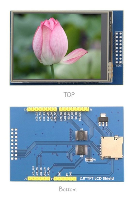2.8 inç Dokunmatik TFT LCD Shield 240x320 Ekran Modülü SD Kartlı Dokunmatik Kalemli Proje Geliştirme