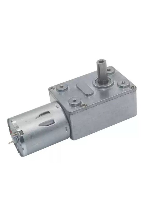 JGY370 12V 10 RPM L Redüktörlü DC Motor Yüksek Torklu Metal Dişli Sonsuz Vida Mekanizmalı Kendinden