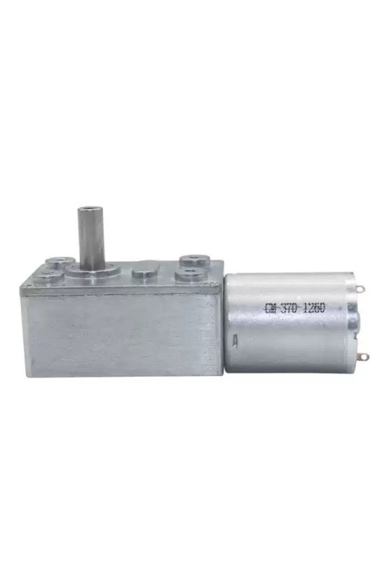 JGY370 12V 10 RPM L Redüktörlü DC Motor Yüksek Torklu Metal Dişli Sonsuz Vida Mekanizmalı Kendinden
