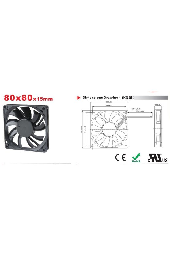 YD8015B12H 8015 DC 12V 80x80x15mm Çift Bilyalı Rulman Kasa Fanı 3000 RPM Fırçasız Soğutucu Fan 2 Pin
