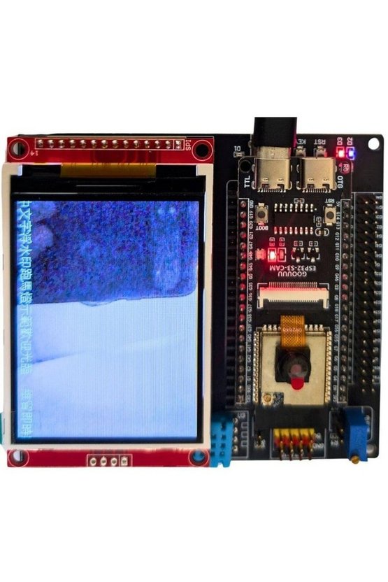 ESP32-S3-CAM N16R8 Gelistirme Kiti 2.8 Inc Dokunmatik TFT Ekranli Sensorlu Genisletme Seti